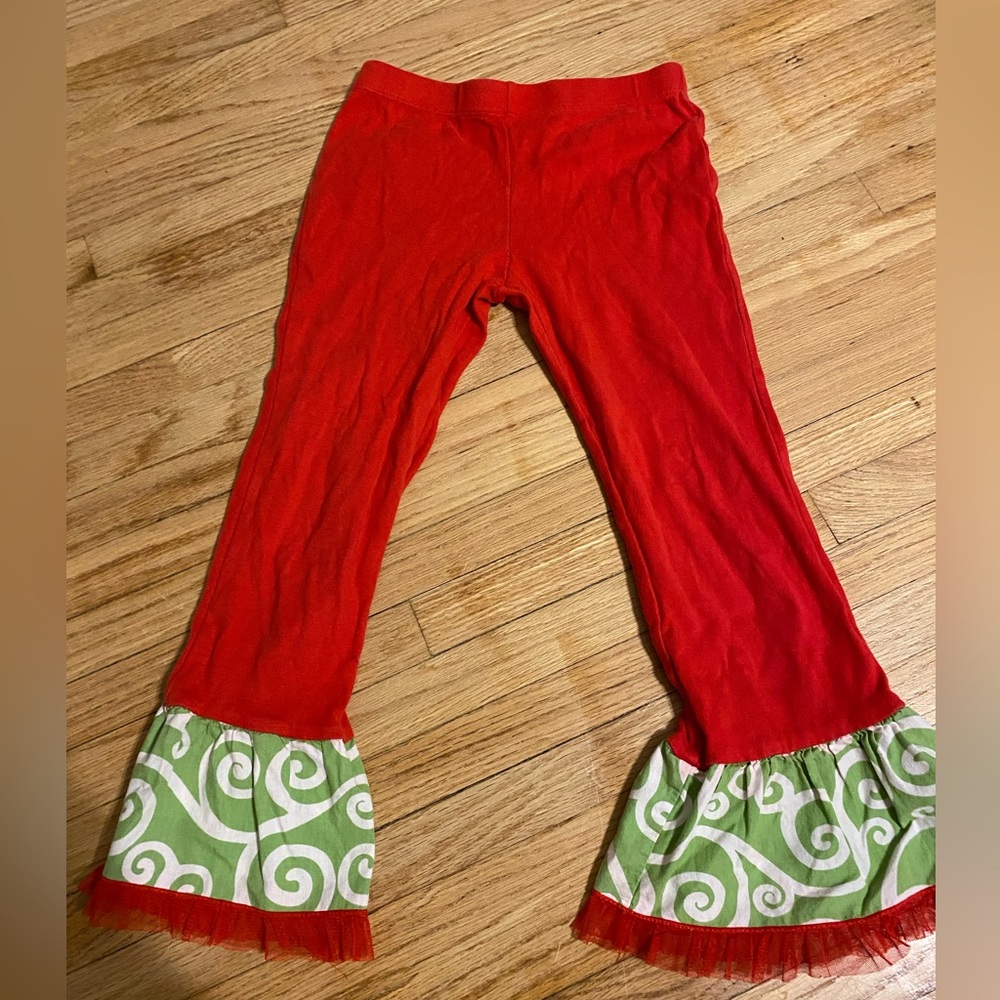 Ann Loren Girl Size 6 Pants With Ruffles on Ankles